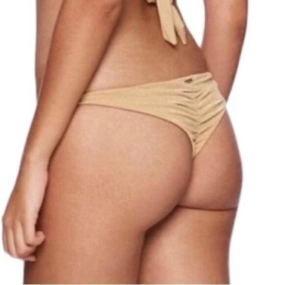 Beach Bunny Other - Beach Bunny Gold Metallic Jordan Tango Bottom  14 2XL